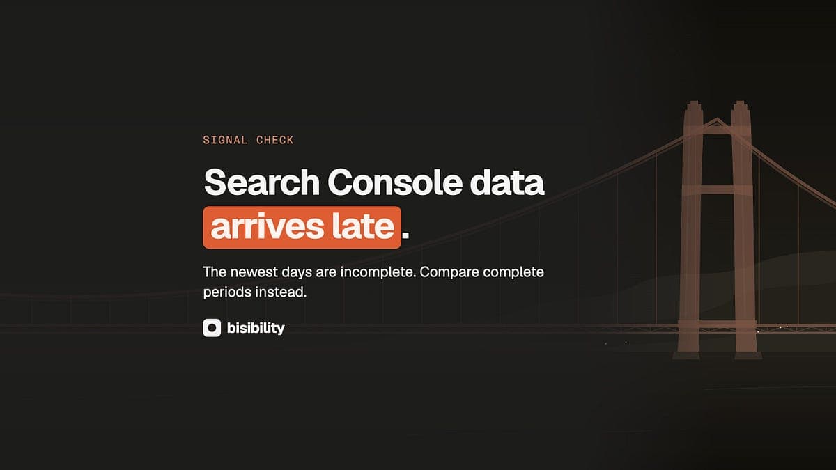 Search Console reporting delay illustration